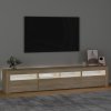 vidaXL TV skrinka s LED svetlami dub sonoma 210 x 35 x 40 cm
