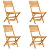 vidaXL Skladacie záhradné stoličky 4 ks 47x62x90 tíkový masív