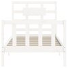 vidaXL Posteľný rám s čelom biely 90x200 cm masívne drevo