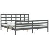 vidaXL Posteľný rám s čelom sivý 200x200 cm masívne drevo