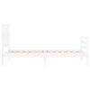 vidaXL Posteľný rám s čelom biely 90x200 cm masívne drevo