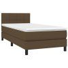 vidaXL Posteľný rám boxsping s matracom hnedý 90x200 cm látka