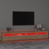 vidaXL TV skrinka s LED svetlami dub sonoma 240 x 35 x 40 cm
