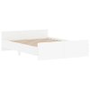 vidaXL Posteľný rám s predným a zadným čelom, biely 135x190 cm