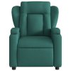 vidaXL Sklápacie masážne kreslo tmavozelené látka