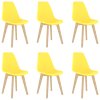 vidaXL Jedálenské stoličky 6 ks, žlté, plast