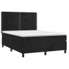 vidaXL Posteľný rám boxspring s matracom čierny 140x190 cm zamat