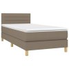 vidaXL Posteľný rám boxspring s matracom sivohnedý 90x190 cm látka