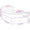 vidaXL Posteľný rám boxspring s matracom sivohnedý 90x190 cm látka