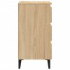vidaXL Nočný stolík kovové nohy dub sonoma 40x35x69 cm