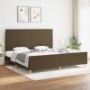 vidaXL Posteľný rám s čelom tmavohnedý 200x200 cm látka