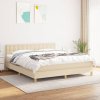 vidaXL Posteľný rám boxspring s matracom krémový 180x200 cm látka