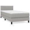 vidaXL Posteľný rám boxsping s matracom bledosivý 80x200 cm látka