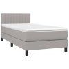 vidaXL Posteľný rám boxsping s matracom bledosivý 80x200 cm látka