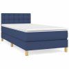 vidaXL Posteľný rám boxspring s matracom modrý 90x190 cm látka
