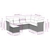 vidaXL 7-dielna záhradná súprava pohoviek s vankúšmi sivá polyratanová