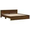 vidaXL Posteľný rám s čelom hnedý dub 200x200 cm