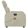 vidaXL Elektrické masážne sklápacie kreslo krémové umelá koža