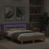vidaXL Posteľný rám s čelom a LED dub sonoma 120x190 cm