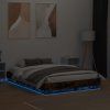 vidaXL Posteľný rám s LED svetlami dymový dub 120x190 cm