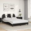 vidaXL Posteľný rám s čelom čierno-biely 120x200 cm umelá koža