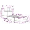 vidaXL Posteľný rám s čelom dymový dub 90x200 cm kompozitné drevo