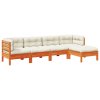 vidaXL 5-dielna záhr.súprava pohoviek s vankúšmi voskovohnedá borovica