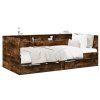 vidaXL Denná posteľ so zásuvkami dymový dub 75x190 cm kompozitné drevo