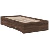 vidaXL Posteľný rám so zásuvkami hnedý dub 75x190 cm kompozitné drevo