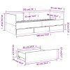 vidaXL Denná posteľ so zásuvkami dymový dub 90x190 cm kompozitné drevo