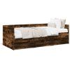 vidaXL Denná posteľ so zásuvkami dymový dub 90x200 cm kompozitné drevo