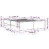 vidaXL Posteľný rám dymový dub 140x190 cm kompozitné drevo a kov