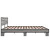vidaXL Posteľný rám sivý dub sonoma 200x200 cm kompozitné drevo a kov
