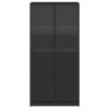 vidaXL Vysoká skrinka s dvierkami čierna 68x37x142 cm kompozitné drevo