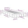 vidaXL Posteľný rám dymový dub 90x200 cm borovicový masív