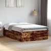 vidaXL Posteľný rám dymový dub 135x190 cm kompozitné drevo