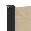 vidaXL Zaťahovacia bočná markíza, béžová 140x600 cm
