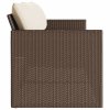 vidaXL Záhradná pohovka s vankúšmi 3-miestna hnedá polyratan