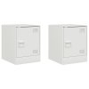 vidaXL Nočné stolíky 2 ks biele 34,5x39x44 cm oceľ