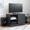 vidaXL TV skrinka čierna 67x39x44 cm oceľ