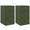 vidaXL Nočné stolíky 2 ks olivovozelené 34,5x39x62 cm oceľ