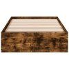 vidaXL Posteľný rám so zásuvkami dymový dub 100x200cm kompozitné drevo