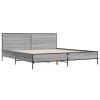 vidaXL Posteľný rám sivý dub sonoma 200x200 cm kompozitné drevo a kov