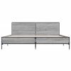 vidaXL Posteľný rám sivý dub sonoma 200x200 cm kompozitné drevo a kov