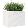 vidaXL Záhradný kvetináč biely 90x60x68,5 cm masívna borovica