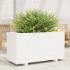 vidaXL Záhradný kvetináč biely 90x40x49,5 cm borovicový masív