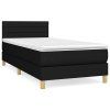 vidaXL Posteľný rám boxspring s matracom čierny 80x200 cm látka