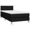 vidaXL Posteľný rám boxspring s matracom čierny 80x200 cm látka