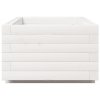 vidaXL Záhradný kvetináč biely 90x40x26,5 cm masívna borovica