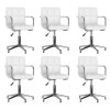vidaXL Otočné jedálenské stoličky 6 ks biele umelá koža